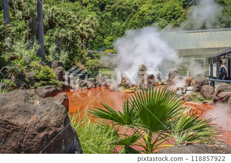 Chinoike Jigoku at the Umi Jigoku, japan May 16 2024 118857922