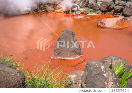 Chinoike Jigoku at the Umi Jigoku, japan May 16 2024 118857924