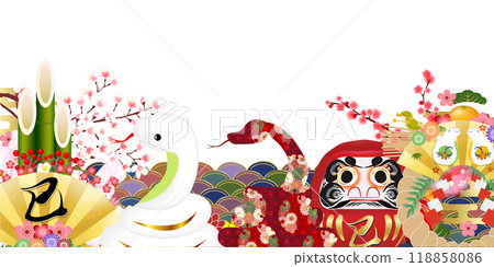 Snake New Year's card zodiac background 118858086