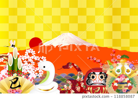 Snake New Year's card zodiac background 118858087