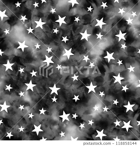 Abstract pattern combining uneven dyeing and stars, 118858144
