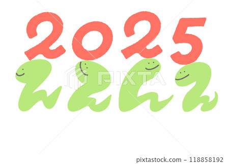 2025年四蛇頭上有數位賀年片令和七年 118858192