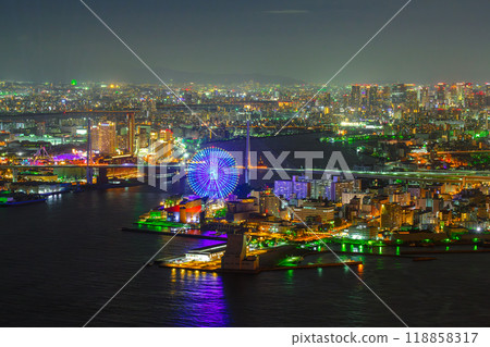 Night view of Osaka on the day of the fireworks festival Night view of Osaka on the day of the fireworks festival 118858317