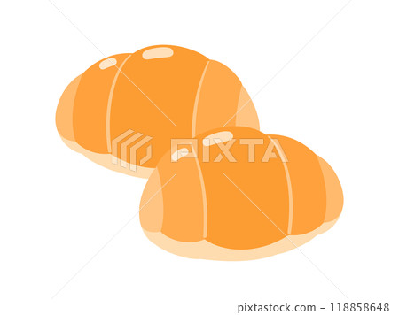 兩個麵包卷或奶油卷的插圖 118858648