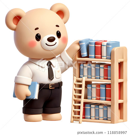 3d librarian teddy bear  118858997