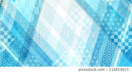 藍色日本圖案波浪背景 118859025