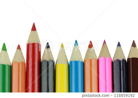 Colored pencil with a pointed tip are beautifully arranged.. Colored pencil with a pointed tip are beautifully arranged.. 118859192