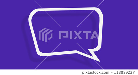Empty transparent balloon paper speech bubble shape against blue background. 118859227
