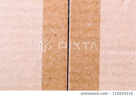 Top of cardboard with adhesive tape on it. Top of cardboard with adhesive tape on it. 118859318