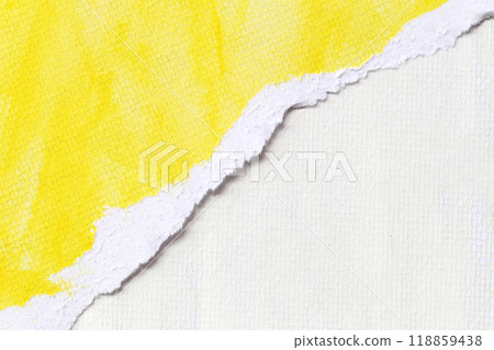Yellow watercolour paint brush on the white art paper background. Yellow watercolour paint brush on the white art paper background. 118859438