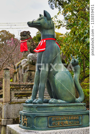 京都伏見稻荷大社狐狸與守護犬(京都府京都市伏見區) 京都伏見稻荷大社狐狸與守護犬(京都府京都市伏見區) 118859451
