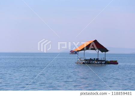Tourist rafts of resort operations made for tourists who want to go rafting and admire nature. Tourist rafts of resort operations made for tourists who want to go rafting and admire nature. 118859481
