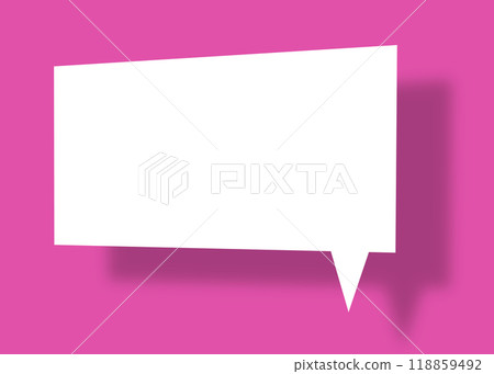 Empty speech balloon shape white paper isolated on pink background communication bubbles. Empty speech balloon shape white paper isolated on pink background communication bubbles. 118859492