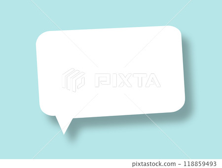 Empty speech balloon shape white paper isolated on light blue background communication bubbles. Empty speech balloon shape white paper isolated on light blue background communication bubbles. 118859493