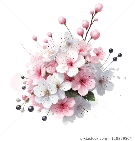 3d bunch of cherry blossom 3d bunch of cherry blossom 118859504