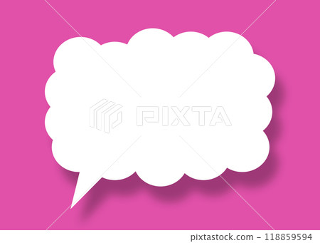 Empty white cloud paper speech bubble shape against pink background for design in your work business concept. Empty white cloud paper speech bubble shape against pink background for design in your work business concept. 118859594