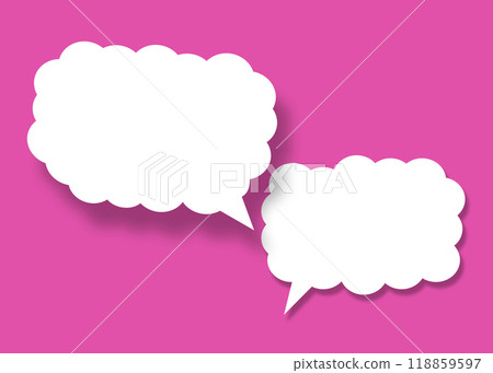 Empty white cloud paper speech bubble shape against pink background for design in your work business concept. 118859597
