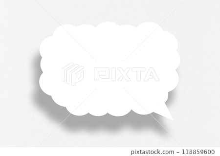 Empty white cloud paper speech bubble shape against white background. 118859600