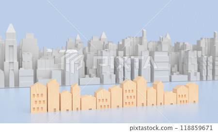 The city image for real estate or property concept 3d rendering. The city image for real estate or property concept 3d rendering. 118859671