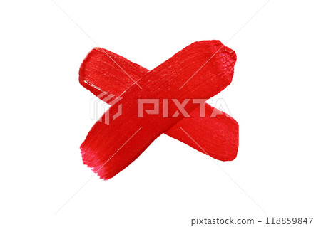 Vibrant red paint crosshairs or cross brush stroke isolated on white background and have clipping paths. Vibrant red paint crosshairs or cross brush stroke isolated on white background and have clipping paths. 118859847
