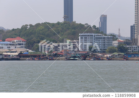 Sriracha city in Chonburi province, City in Thailand. Sriracha city in Chonburi province, City in Thailand. 118859908