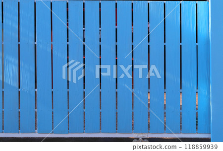 Blue fence door wooden texture background, Blue pallets wood of door background. Blue fence door wooden texture background, Blue pallets wood of door background. 118859939