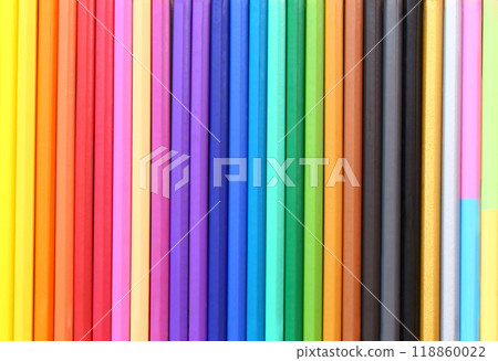 Colorful Assortment of Pencils in Vibrant Arrangement background. 118860022