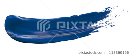 Shiny blue liquid from separate brush strokes on white background. 118860166
