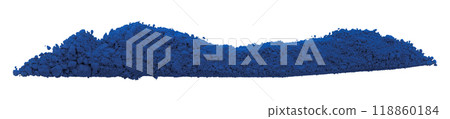Blue powder isolated on white background Blue powder isolated on white background 118860184