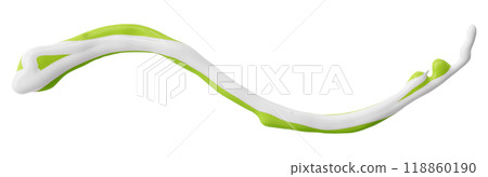 green watercolor drop zigzag isolated on white background 118860190