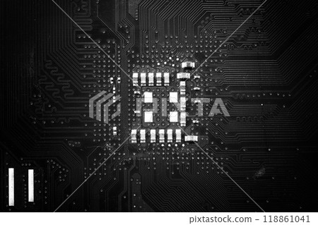 Black Mainboard panel background. 118861041