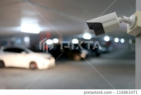 CCTV tool on car parking background. CCTV tool on car parking background. 118861071