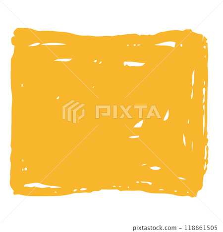Yellow square painted with a brush 118861505