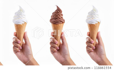 軟冰淇淋香草巧克力甜筒 軟冰淇淋香草巧克力甜筒 118861554