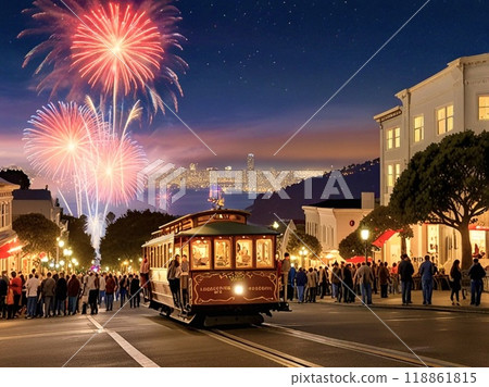 舊金山的煙火之夜 118861815
