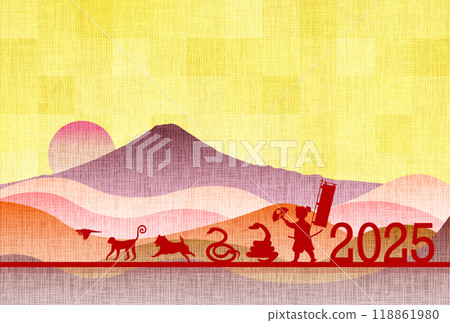 Snake New Year's card zodiac background 118861980