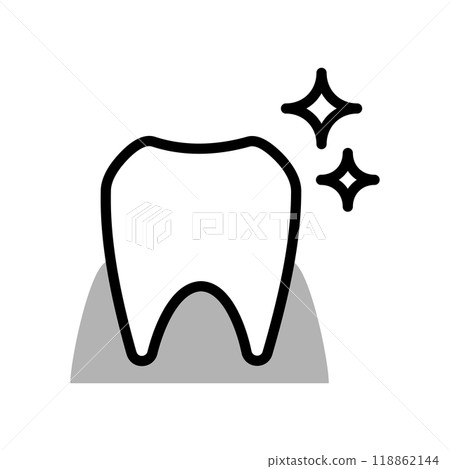 Tooth icon line drawing illustration 118862144