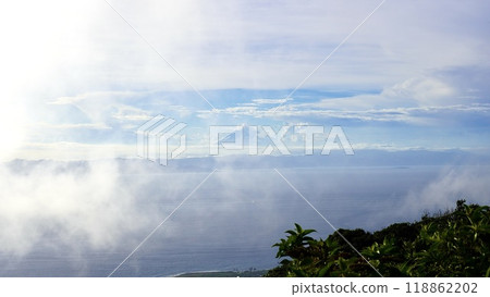 Mount Fuji as seen from Mount Mihara on Izu Oshima Island 118862202