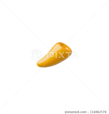3d vector illustration of an orange hot pepper cut in half on a white background. 118862578