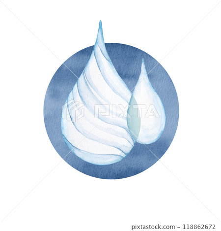 Ippaku 水星九星 Kisho 星座占星學圖示水彩插圖 118862672