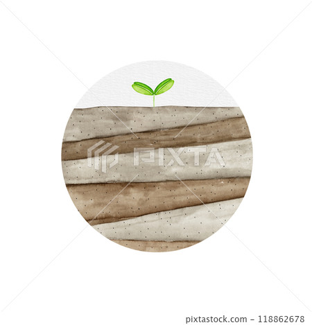 Two Black Earth Star Nine Star Kigaku Astrology Icon Watercolor Illustration 118862678