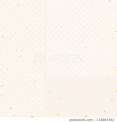 Japanese-style illustration background material that arranges traditional Japanese patterns 118863382