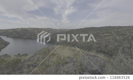 Scenic View of Duero River Canyon with Esla Tributary - 118863526