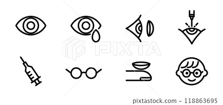 Eye ophthalmology icon set Eye ophthalmology icon set 118863695
