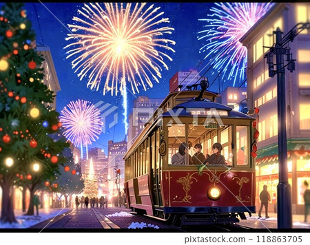 舊金山的聖誕節煙火 118863705