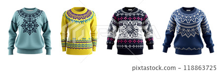 各種毛衣的插圖集 118863725