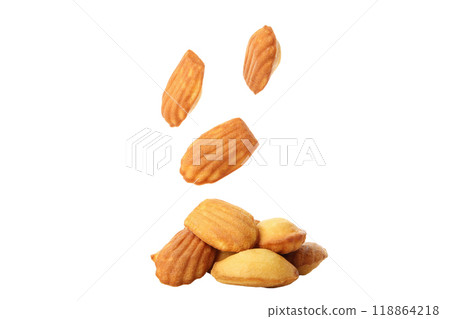 PNG, Madeleine cakes, isolated on white background PNG, Madeleine cakes, isolated on white background 118864218