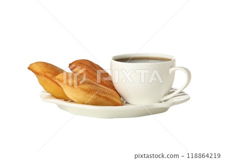 PNG, Madeleine cakes, isolated on white background PNG, Madeleine cakes, isolated on white background 118864219