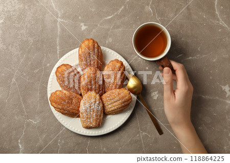 Madeleine cakes, food for eat with tea and coffee Madeleine cakes, food for eat with tea and coffee 118864225