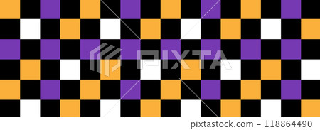Abstract geometric seamless pattern Halloween. Scandinavian style mosaic. 118864490